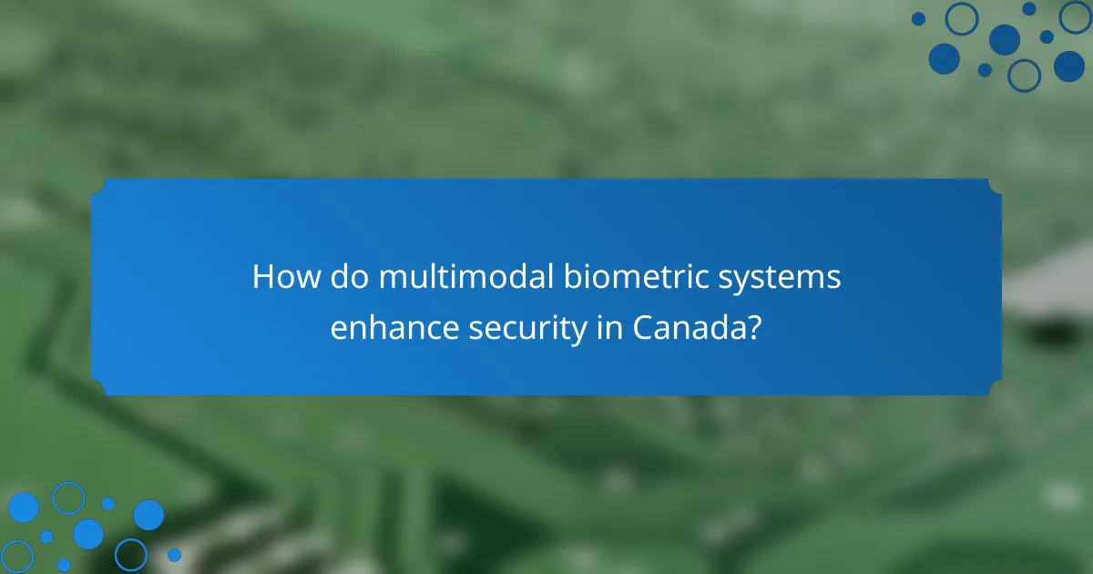 How do multimodal biometric systems enhance security in Canada?