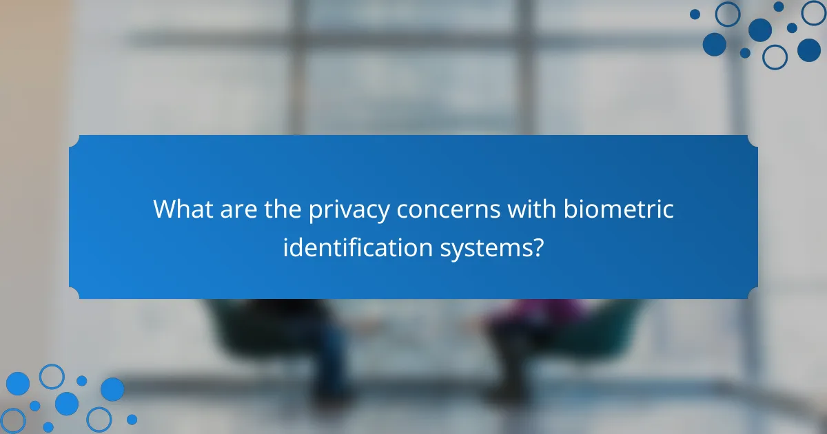 What are the privacy concerns with biometric identification systems?